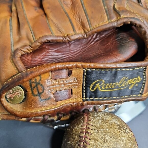 Vintage Rawlings Johnny Groth Baseball Glove Signed BL & Ball Major League USA - Picture 3 of 16